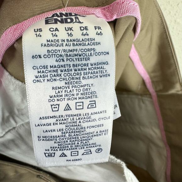 Lands' End NWT Tan Bermuda Magna Ready High Rise Uniform Shorts Size 14 - Picture 7 of 7